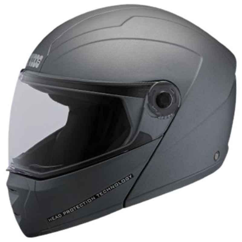 Studds Ninja Matt Gun Grey Elite Super Flip-Up Helmet, Size: (L, 580 mm)