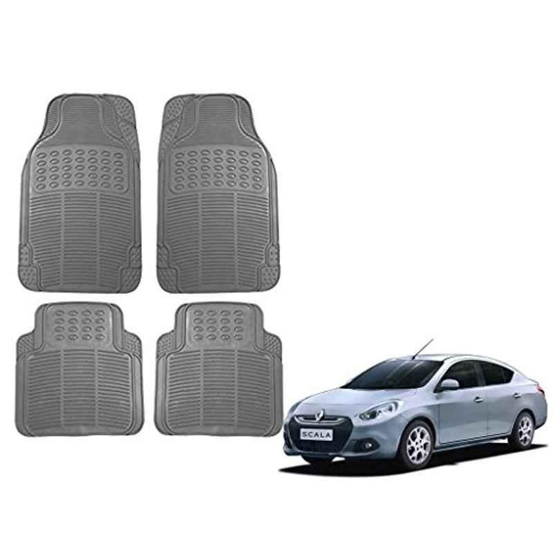 Kozdiko Grey Simple Rubber Car Foot Mat Set for Renault Scala, koz_13396