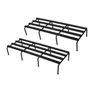 IFFCO Urban Gardens 24 inch Iron Black Rectangular Plant Stand for Indoor & Outdoor (Pack of 2)