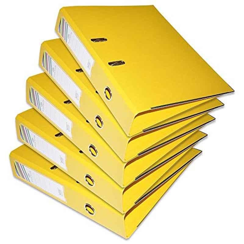 FIS 8cm F/S Yellow Lever Arch File, FSBF8PYLFN10 (Pack of 10)