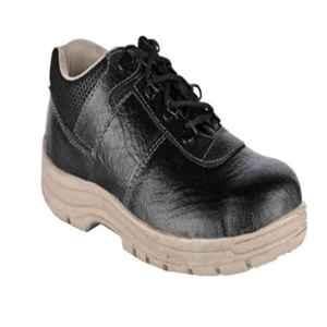 JK Steel JKPSF134BLK Leather Steel Toe Black Safety Shoe, Size: 8