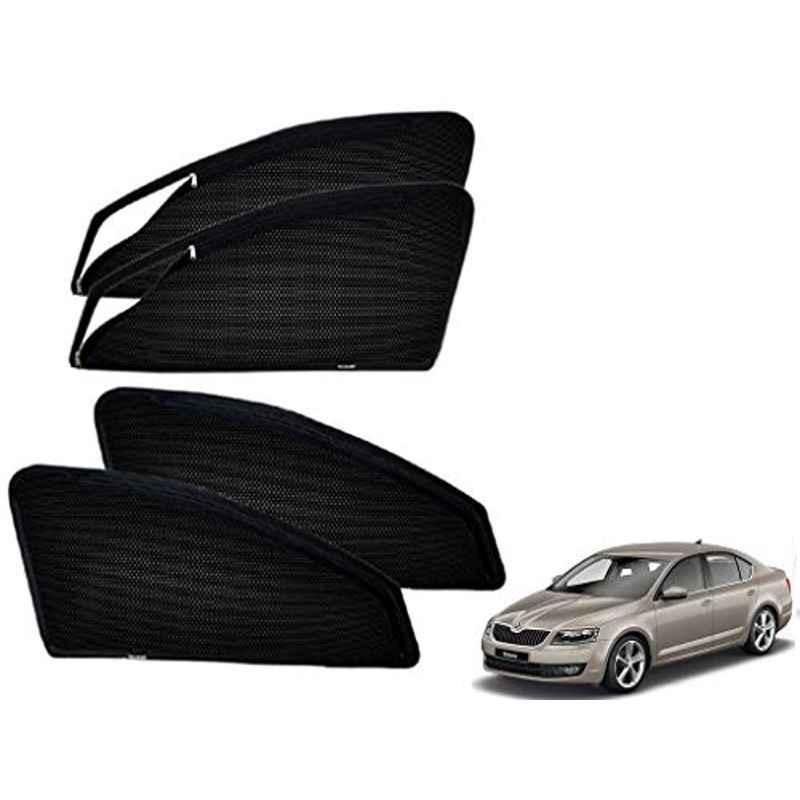Kozdiko 4 Pcs Polyester Black Magnetic Zipper Car Sunshade Curtain Set for Skoda Octavia 2014-Present
