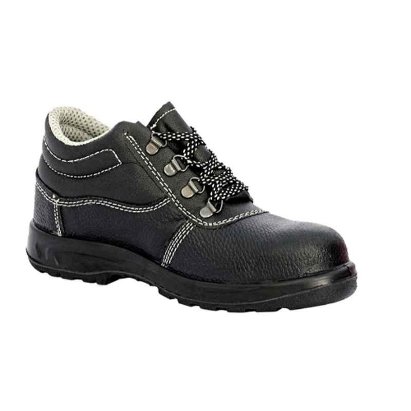 Vaultex ZEN Leather Black Safety Shoes, Size: 41