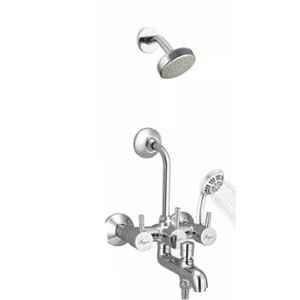 Mayur Ocich Flaro 3 Pcs Brass 3 In 1 Heavy Duty Wall Mixer Set with LAX-OHS & 5-Flow Handshower