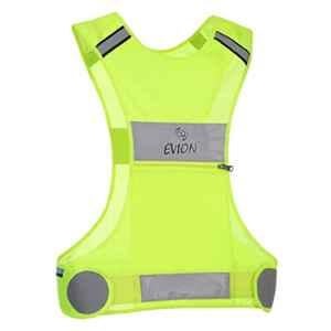 Evion Fabric Green Reflective Cycling Vest Along Safety Jacket with Reflective Arm Band & Bag, ES-22100