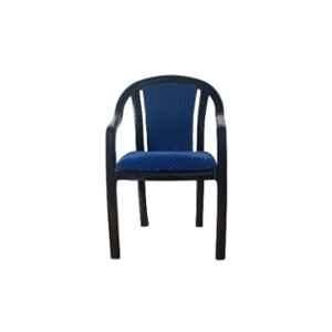 Supreme Ornate Plastic Medium Back Black & Blue Dobby Cushion Chair with Arm (Pack of 4)