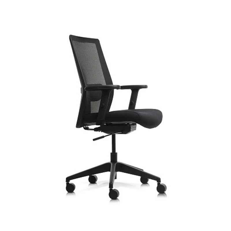 Wipro Adapt Black Contemporary Polypropylene Medium Back Ergonomic Office Chair