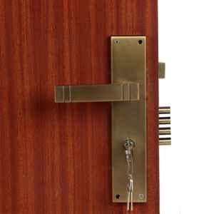 Handle Waala Spacio 10 inch 60mm Stainless Steel Antique Brass Finish Cylindrical Plate Both Side Key Mortise Door Lock Set