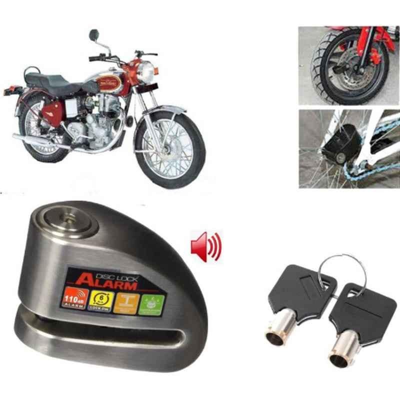 Auto Pearl Steel Black Anti-Theft Alarm Disc Brake Lock for Machismo 350, Lock_557