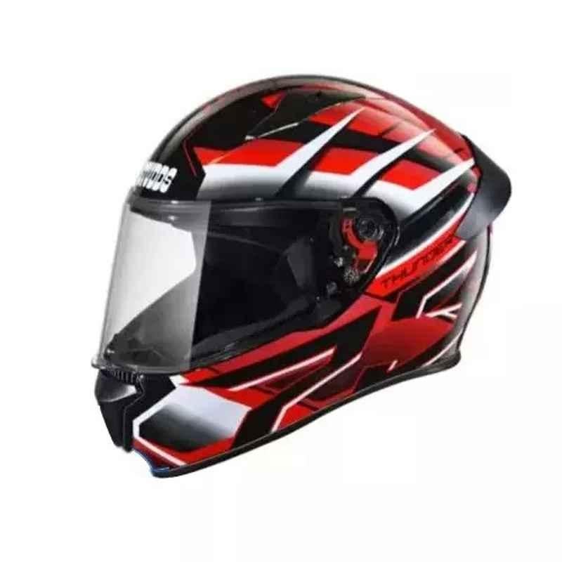 Studds N4 Expanded Polystyrene Black & Red Full Face Full Face Helmet, Size: Large