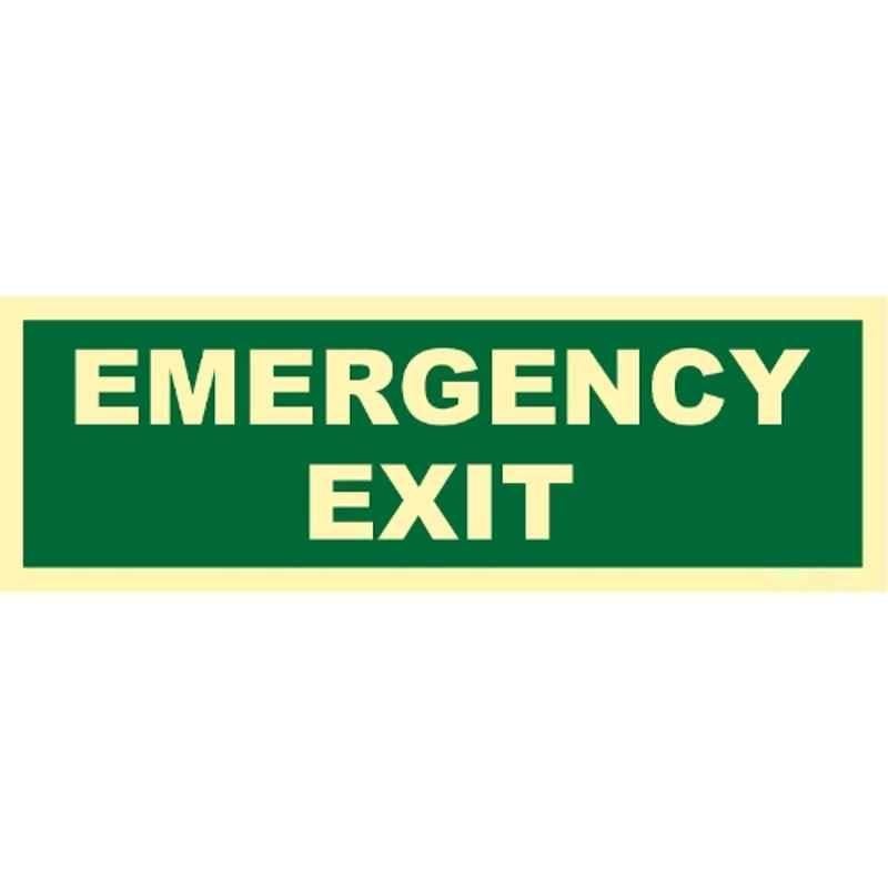 Telly Safety 4x12 inch Vinyl Emergency Exit Sign Direction Board