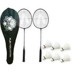 STYRKR Iron Multicolour Badminton Racquet Kit with Shuttle Badminton Kit