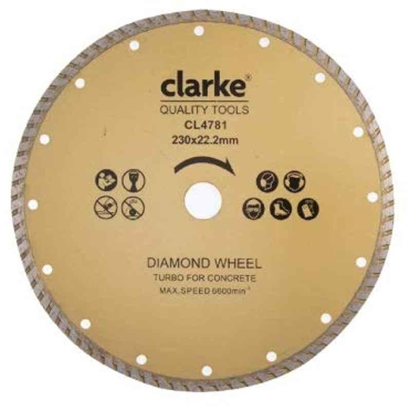 Clarke Diamond Blade Turbo-4.5 inch (115mm)x22.2mm Teethx20mm Bore Dia With 7mm Reduction Ring
