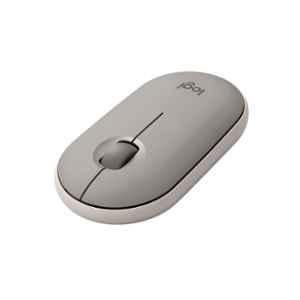 Logitech Pebble M350 Sand Slim Wireless Computer Mouse with Bluetooth or 2.4 GHz Receiver & Quiet Click