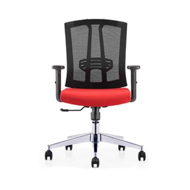 Smart Office Furniture Black Medium Back Office Chair with Back Mesh Fabric Seat & PU Top 3D Armrest, SMOF-267B