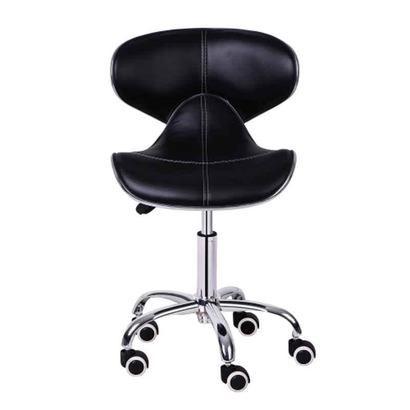 Da Urban Horse Black Height Adjustable & Revolving Bar Stool Chair with Wheels