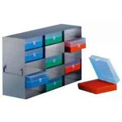 Tarsons Stainless Steel 12 Places Upright Freezer Racks for 100 Places Cryo Cube Box, 113020