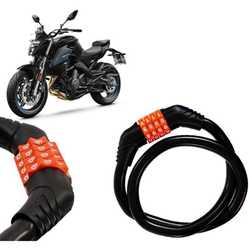 Auto Pearl Black & Orange 4 Digit Anti-Theft Combination Number Lock for 650 NK