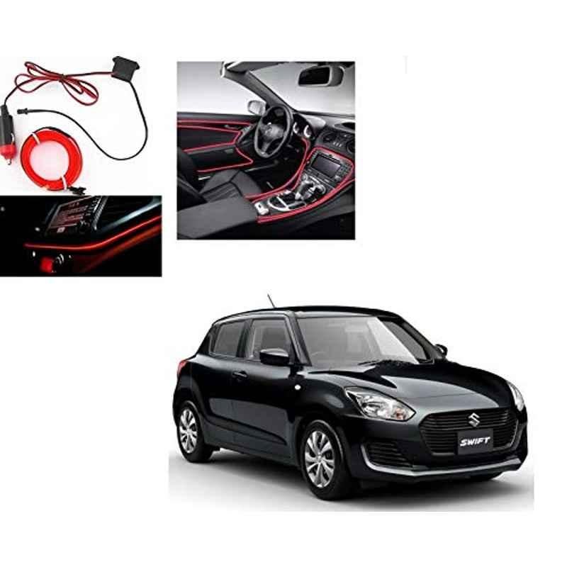 Kozdiko 12V 5m Red Car Interior Decor Neon Strip Light for Maruti Suzuki Swift 2018, Koz-90136