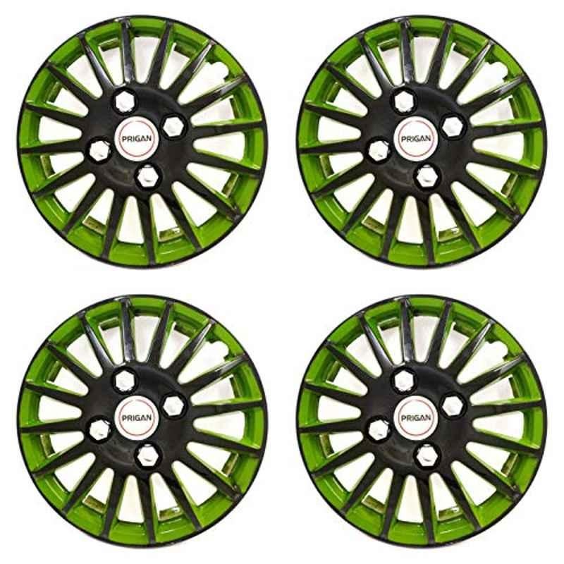 Buy Prigan 4 Pcs 16 inch Polypropylene Black & Green Wheel Cover