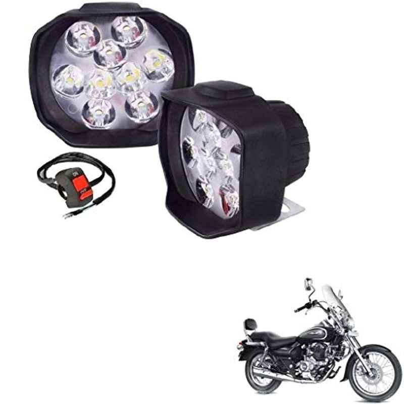 Kozdiko 2 Pcs Sheen 15W 9 LED 6000k Transformer Bumble Bee Style LED Fog Light Set for Bajaj Avenger 220 Cruise, koz_81273