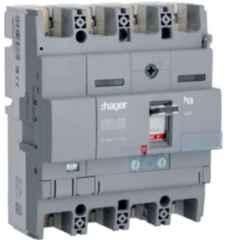 Hager 200A 4 Pole h3 Thermal Magnetic Release MCCB, HHB201Z, Breaking Capacity: 25 kA