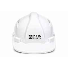 Zain Safety Guard force-2000 HDPE White 8 Point Plastic Suspension Pin Lock Non Ventilated Safety Helmet with Slip Fit Adjustment