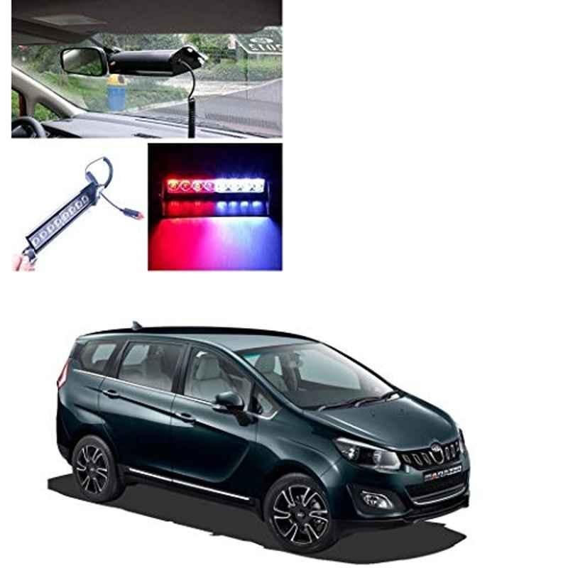 Kozdiko 8W 8 LED Plastic Red & Blue Car Police Flasher Light for Mahindra Marazzo