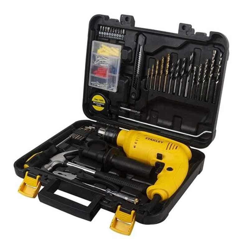 Stanley 120 Pcs 600W 13mm Hammer Drill Machine & Hand Tools Kit, SDH600KP-IN