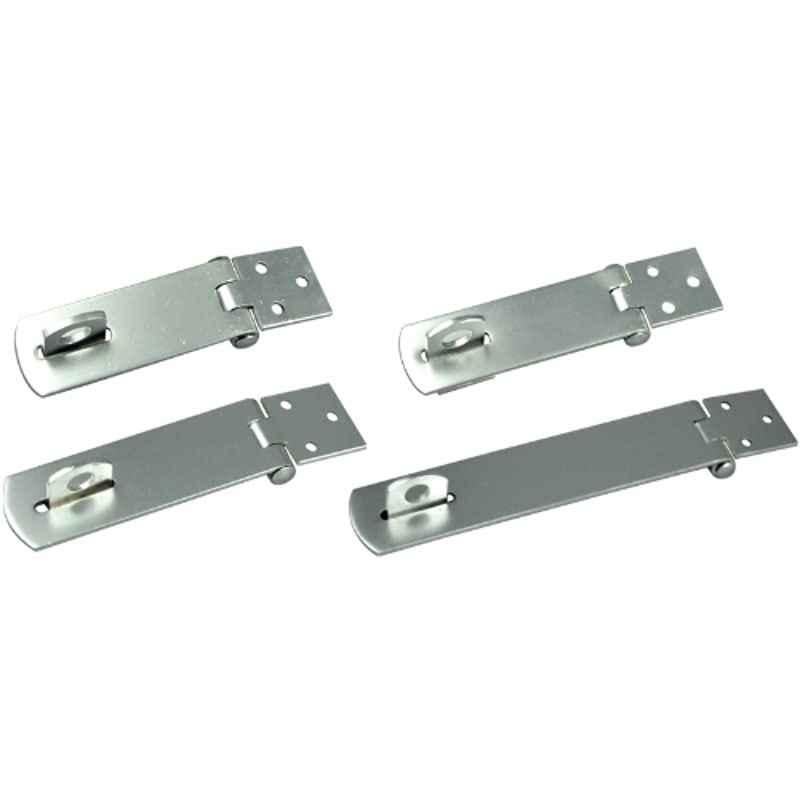 Robustline 4 inch Aluminium Padlock Hasp & Staple with Screws for Door Cabinet Drawer (Pack of 4)