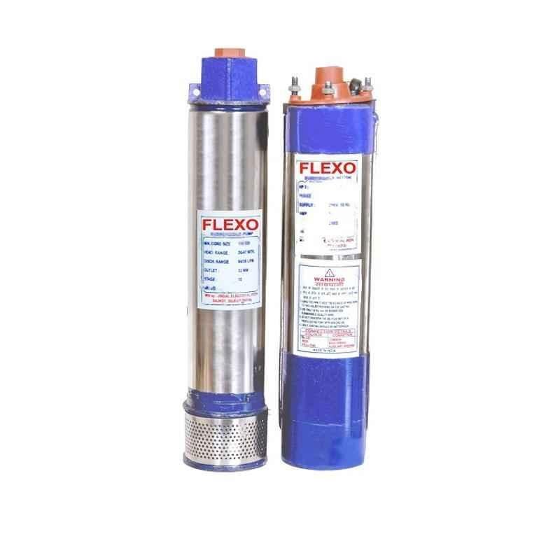 Flexo 1HP 4 inch Single Phase Oil Filled Borewell Submersible Pump