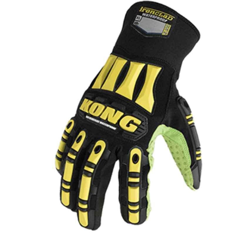 Kong Mechanic Waterproof A5 SDX2WC PVC & PU Yellow & Black Safety Gloves, Size: XXL