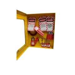 Telly Safety Metal Yellow Lockout Tagout Box Kit with Tags, Padlocks & Hasps for Electrical, Mechanical & Industrial Maintenance