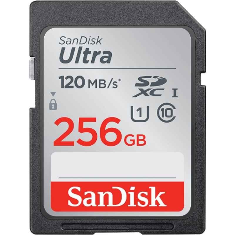 Sandisk Ultra 256GB Metallic Silver SDXC UHS-I Camera Card, SDSDUN4-256G-GN6IN