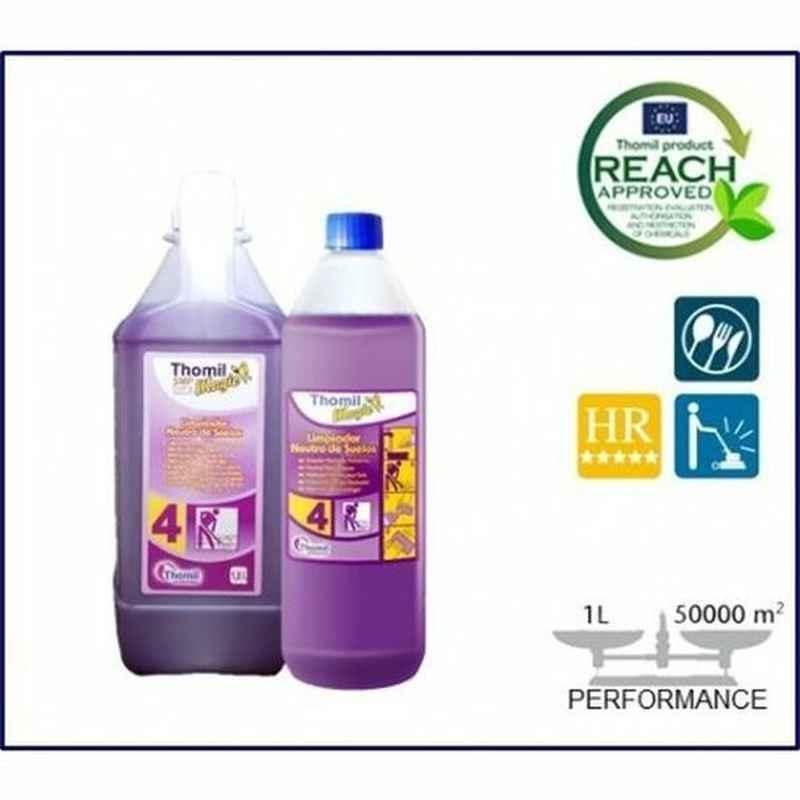 Thomil Magic SMP No.4 Neutral Floor Cleaner, CSMP142, Lilac Scented, 1 L, Violet, PK4