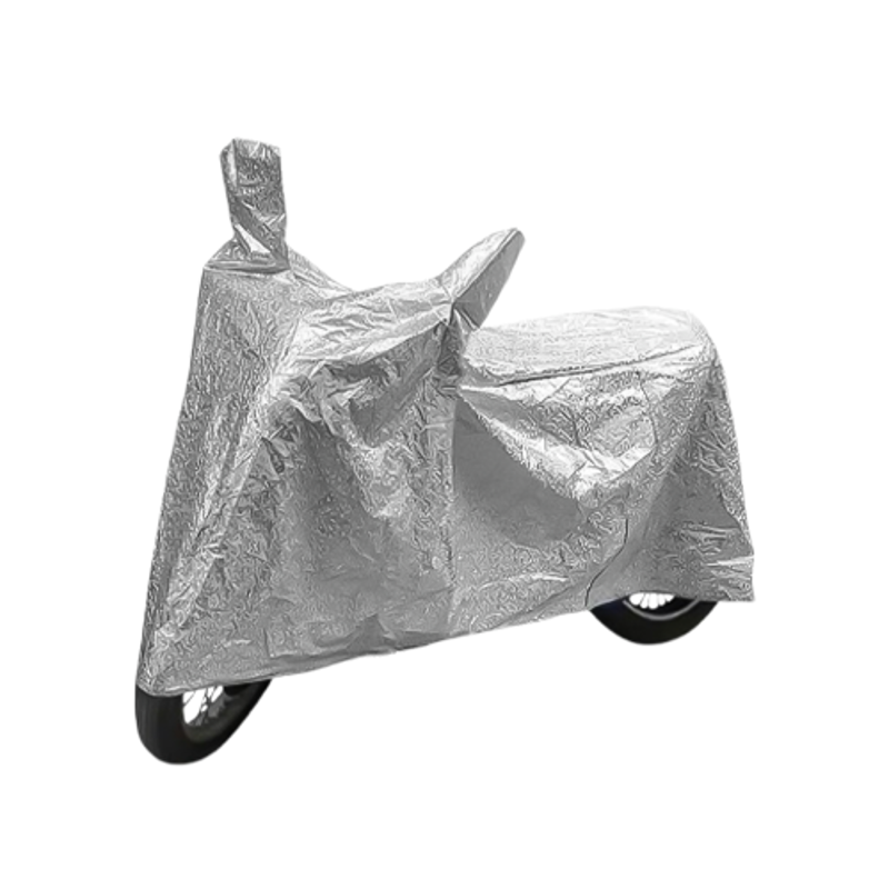 AutoPsys Polyester Silver Waterproof Bike Body Cover with Carry Bag for Bajaj Discover 150 F