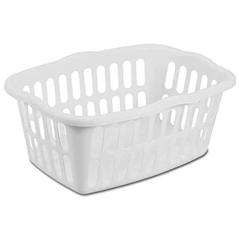 Sterilite 53L White Rectangular Laundry Basket, 112223