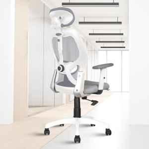Rose Platinum Mesh White & Grey High Black Ergonomic Chair