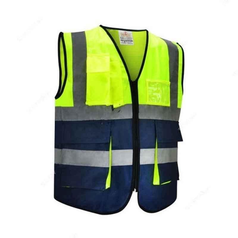 Empiral Dazzle E108073405 Polyester Yellow & Navy Blue Safety Vest, Size: XXL