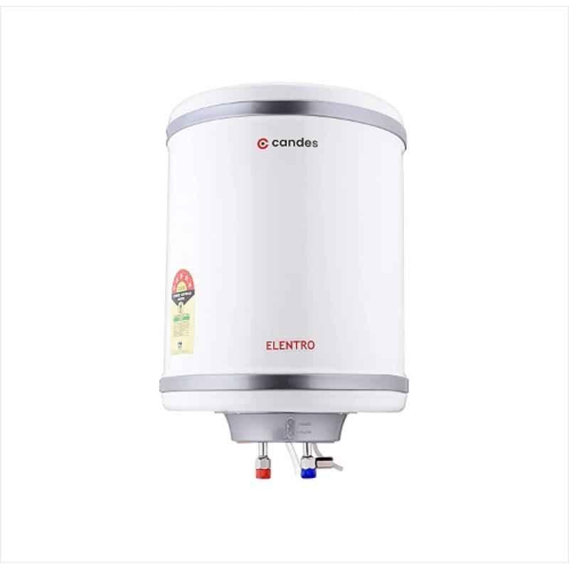 Candes Elentro 15L 2000W Metal White 5 Star Automatic Instant Storage Electric Water Heater with Installation Kit, 15Elentro1CC