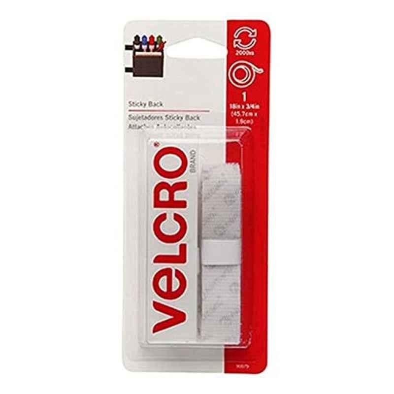Velcro 18x3/4 inch White Adhesive Back Tape