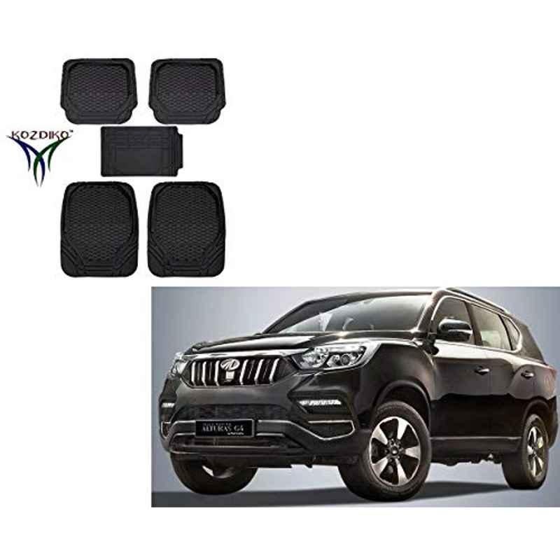 Kozdiko 8855TW 5 Pcs Rubber Black Rubber Car Mat Set for Mahindra Alturas G4