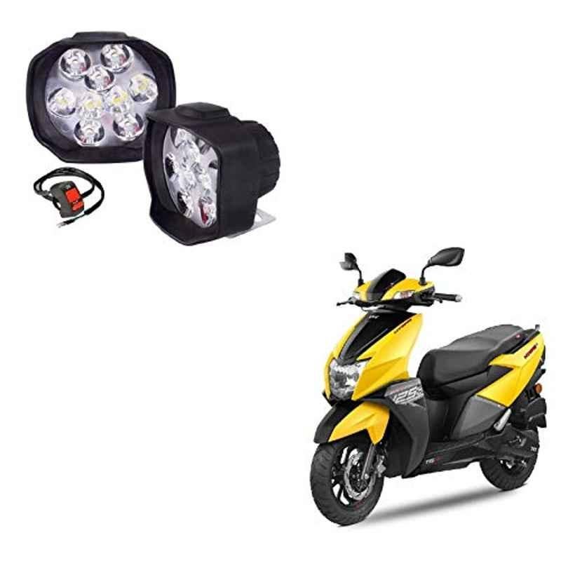 Kozdiko 2 Pcs Sheen 9 LED 6000k Cree LED Transformer Bumble Bee Style LED Fog Light Set for TVS NTORQ 125