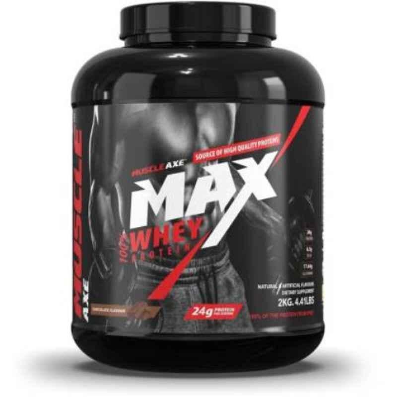 Muscle Axe Max 2kg Chocolate Whey Protein Powder, WP02