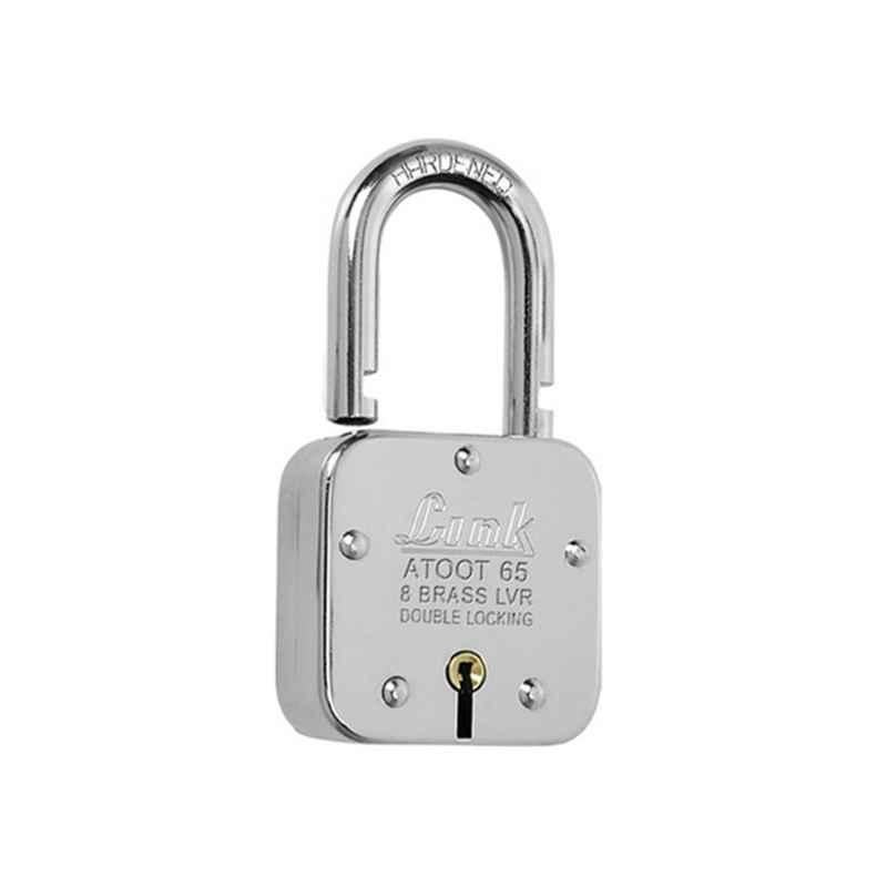 Smart Shophar 65mm Brass & Steel Silver Atoot Padlock, SLK18PD-ATOT-SL65-P1