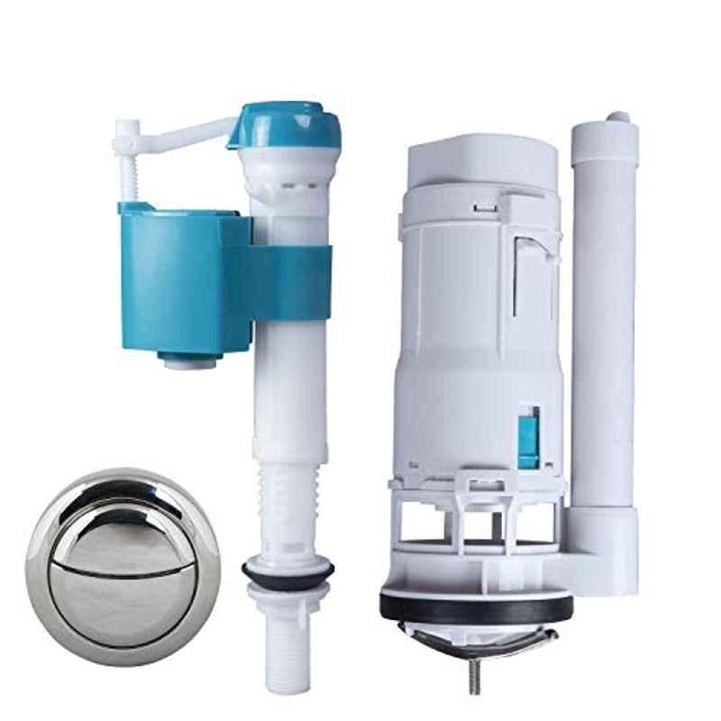 Elegant Casa 8.26 inch Plastic Water Saving Toilet Repair Kit, with Dual Flush Valve-Siphon