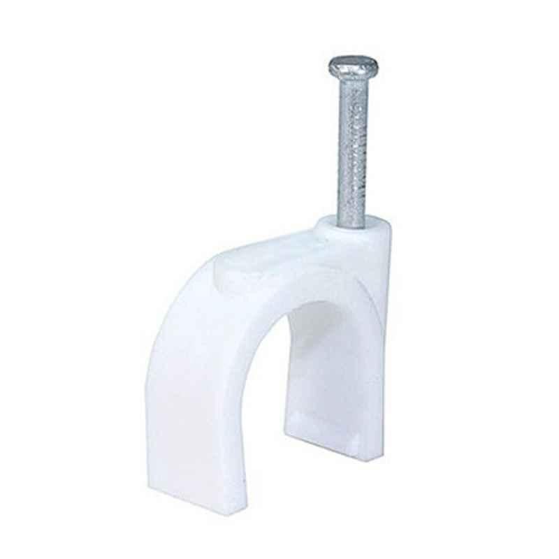Aftec 20.8x18mm Nylon White Circle Cable Clip, ACL 18