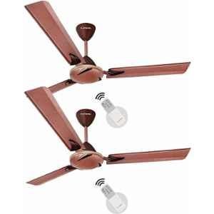 Longway Creta 50W Rusty Brown 3 Blade Remote Controlled Ceiling Fan, Sweep: 1200 mm (Pack of 2)