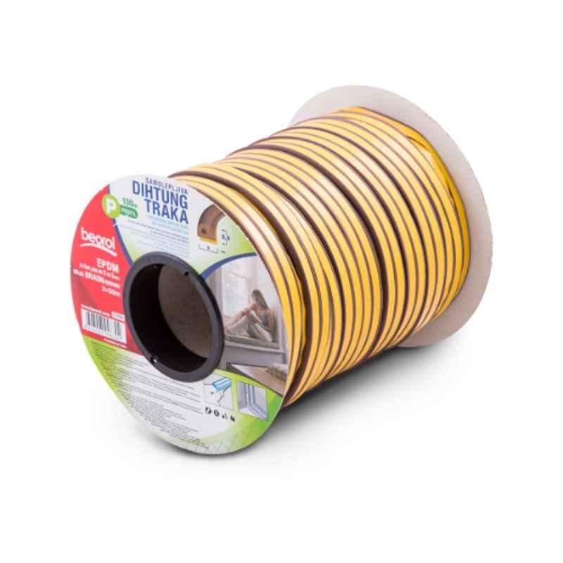 Beorol 2x50m Brown P-Profile Sealing Stripe, DTPBR