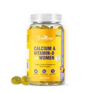 Dreamease 30 Pcs Mango & Strawberry Flavour Calcium & Vitamin D Gummies For Women